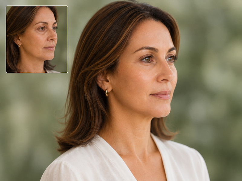 Blefaroplastia+Lifting directo:indirecto de ceja antes despues